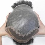 Afro Curl Prótesis capilares para hombre con la parte delantera de tinte