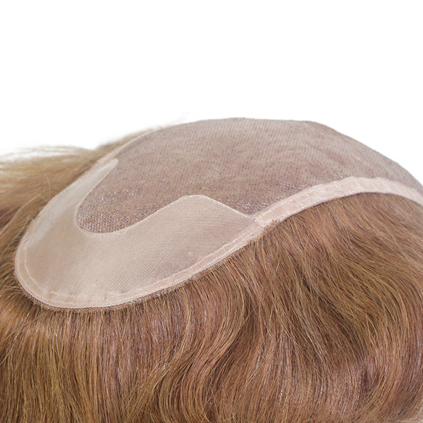 Q6 French Lace with PU Sides Stock Afro Curly Toupee5