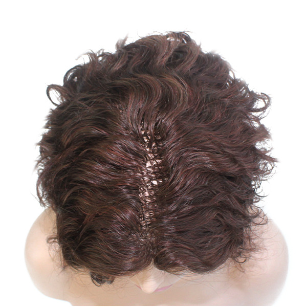 Q6 French Lace with PU Sides Stock Afro Curly Toupee For Black Men6